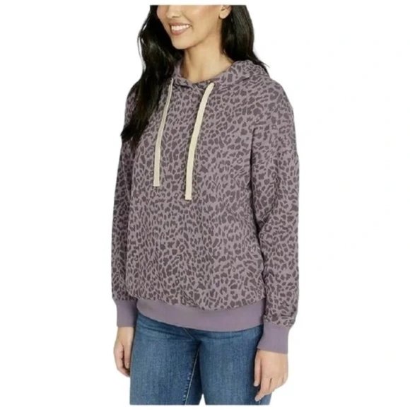 Buffalo David Bitton Leopard Drawstring Hoodie Women's XS Pull-on Sweatshirt NWT - Picture 4 of 9